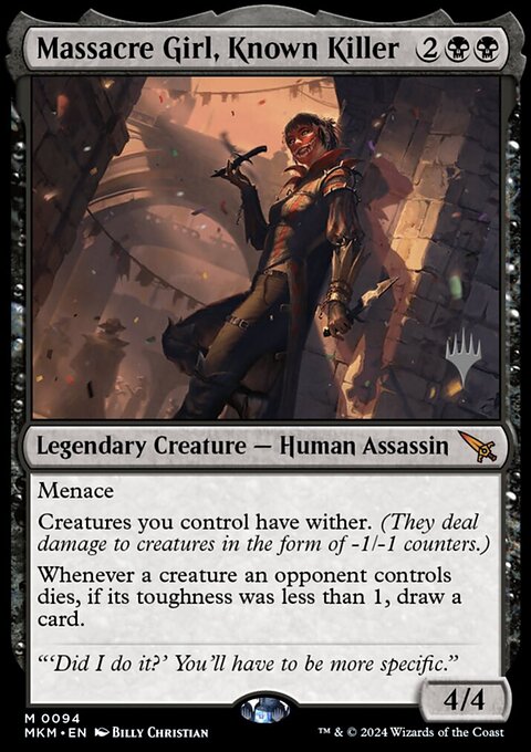Massacre Girl, Known Killer, Murders at Karlov Manor Promos #94p, Magic: The Gathering card