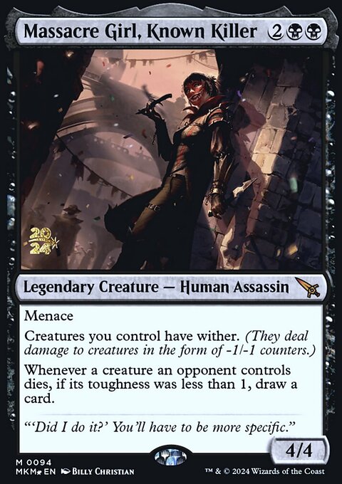 Massacre Girl, Known Killer, Murders at Karlov Manor Promos #94s, Magic: The Gathering card