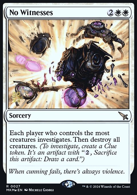 No Witnesses, Murders at Karlov Manor Promos #27s, Magic: The Gathering card