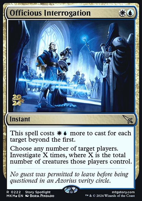 Officious Interrogation, Murders at Karlov Manor Promos #222s, Magic: The Gathering card