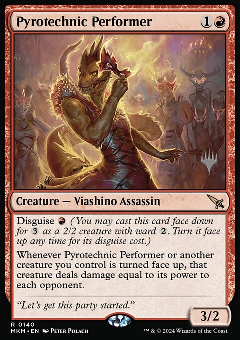 Pyrotechnic Performer, Murders at Karlov Manor Promos #140p, Magic: The Gathering card
