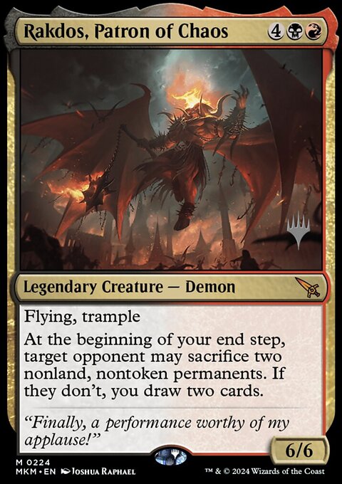 Rakdos, Patron of Chaos, Murders at Karlov Manor Promos #224p, Magic: The Gathering card