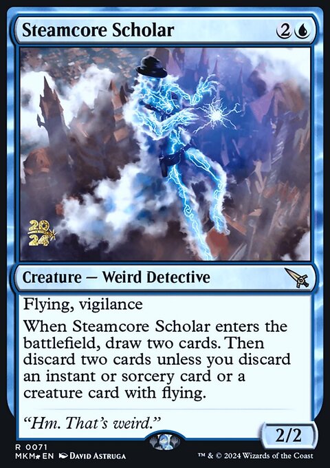 Steamcore Scholar, Murders at Karlov Manor Promos #71s, Magic: The Gathering card