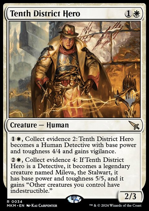 Tenth District Hero, Murders at Karlov Manor Promos #34p, Magic: The Gathering card