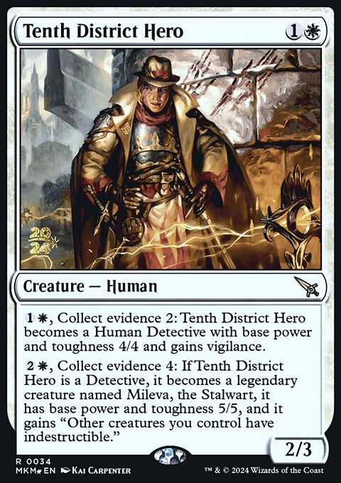 Tenth District Hero, Murders at Karlov Manor Promos #34s, Magic: The Gathering card