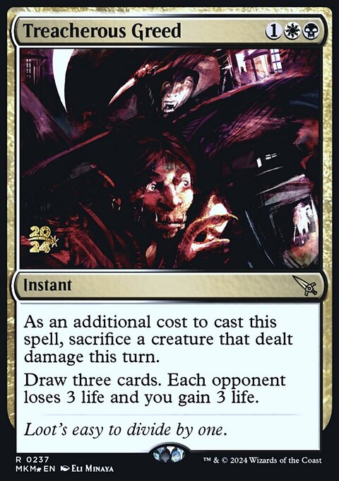 Treacherous Greed, Murders at Karlov Manor Promos #237s, Magic: The Gathering card
