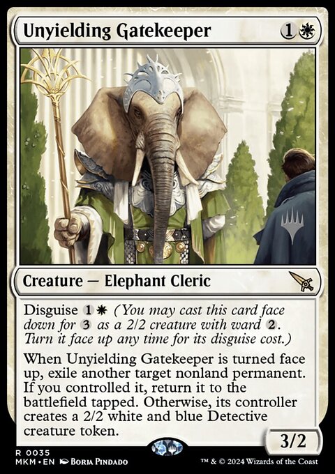 Unyielding Gatekeeper, Murders at Karlov Manor Promos #35p, Magic: The Gathering card