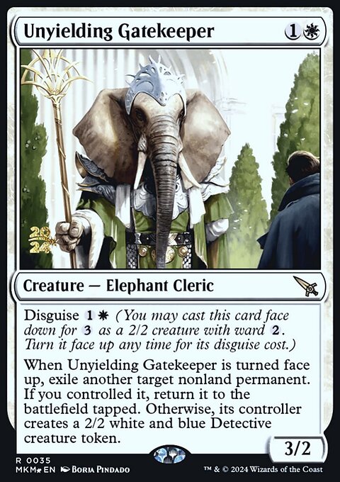 Unyielding Gatekeeper, Murders at Karlov Manor Promos #35s, Magic: The Gathering card