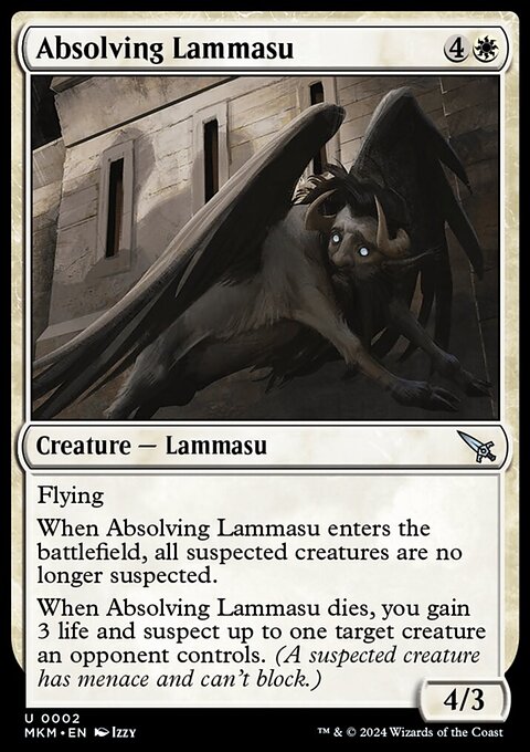 Absolving Lammasu, Murders at Karlov Manor #2, Magic: The Gathering card