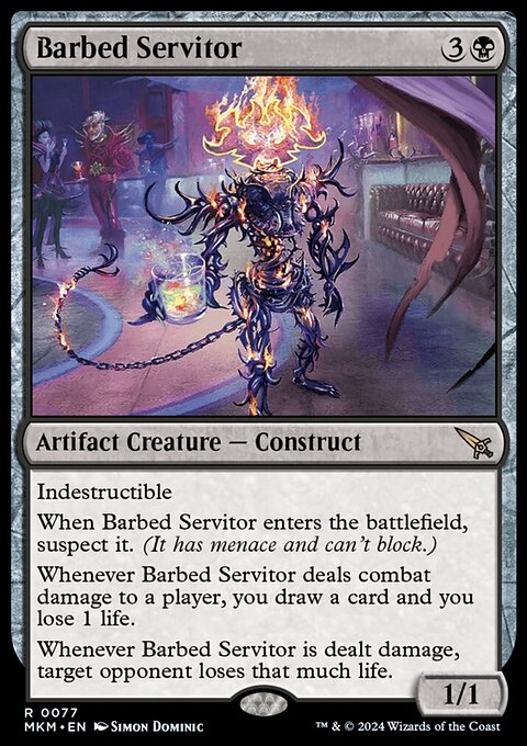 Barbed Servitor, Murders at Karlov Manor #77, Magic: The Gathering card