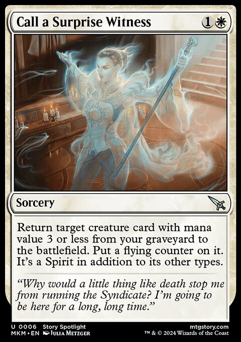 Call a Surprise Witness, Murders at Karlov Manor #6, Magic: The Gathering card