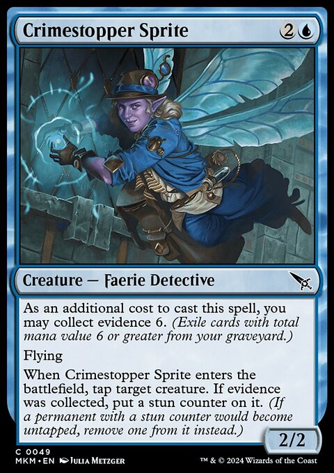 Crimestopper Sprite, Murders at Karlov Manor #49, Magic: The Gathering card