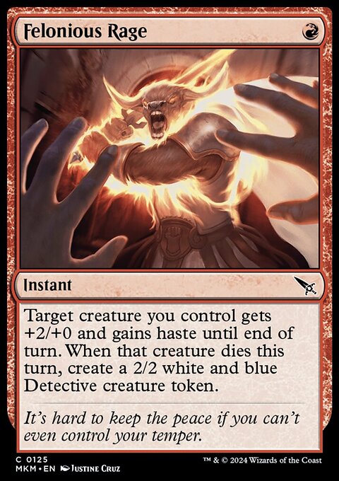 Felonious Rage, Murders at Karlov Manor #125, Magic: The Gathering card