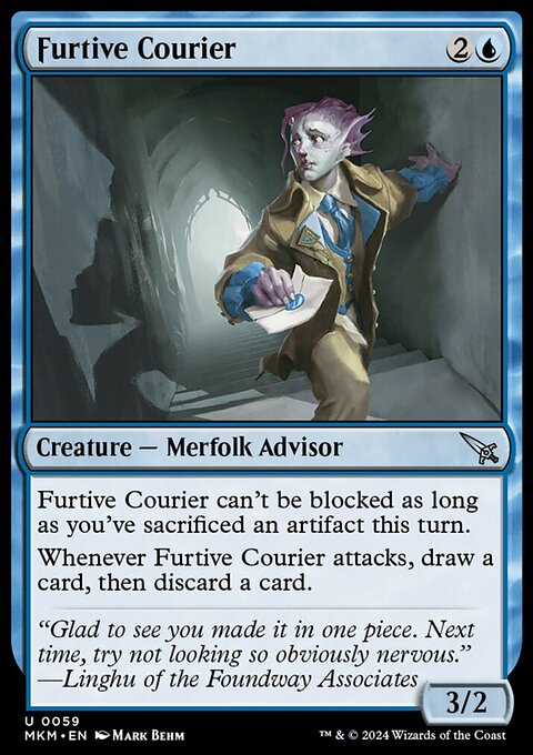 Furtive Courier, Murders at Karlov Manor #59, Magic: The Gathering card