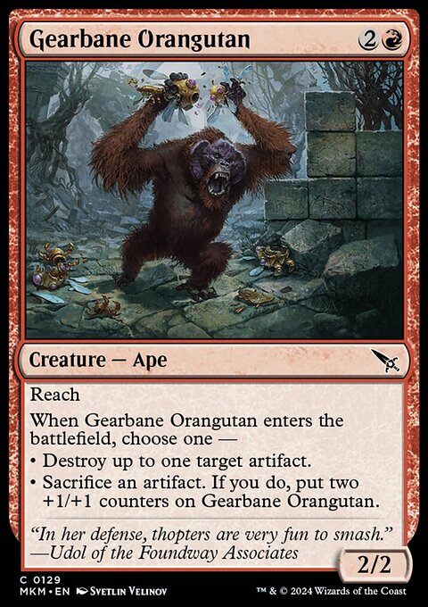 Gearbane Orangutan, Murders at Karlov Manor #129, Magic: The Gathering card