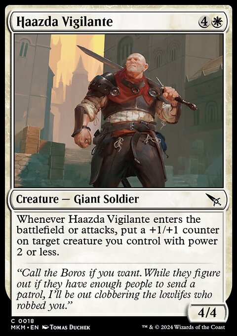 Haazda Vigilante, Murders at Karlov Manor #18, Magic: The Gathering card
