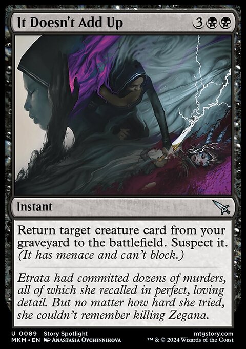 It Doesn't Add Up, Murders at Karlov Manor #89, Magic: The Gathering card