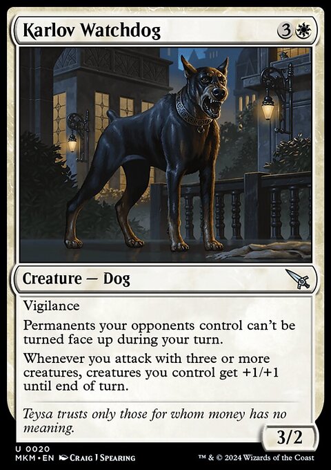 Karlov Watchdog, Murders at Karlov Manor #20, Magic: The Gathering card