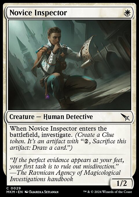 Novice Inspector, Murders at Karlov Manor #29, Magic: The Gathering card