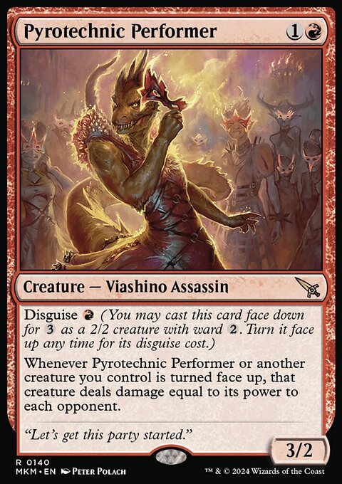 Pyrotechnic Performer, Murders at Karlov Manor #140, Magic: The Gathering card