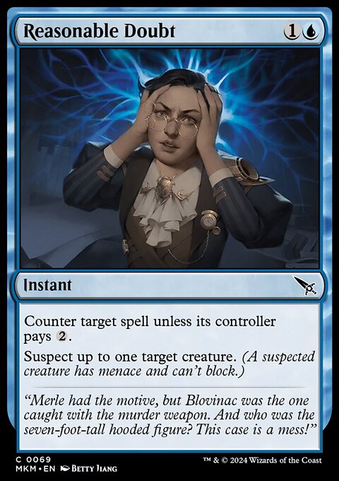 Reasonable Doubt, Murders at Karlov Manor #69, Magic: The Gathering card