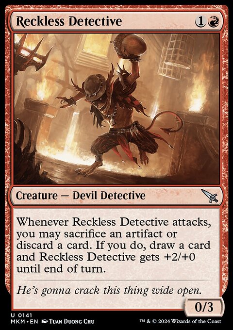 Reckless Detective, Murders at Karlov Manor #141, Magic: The Gathering card