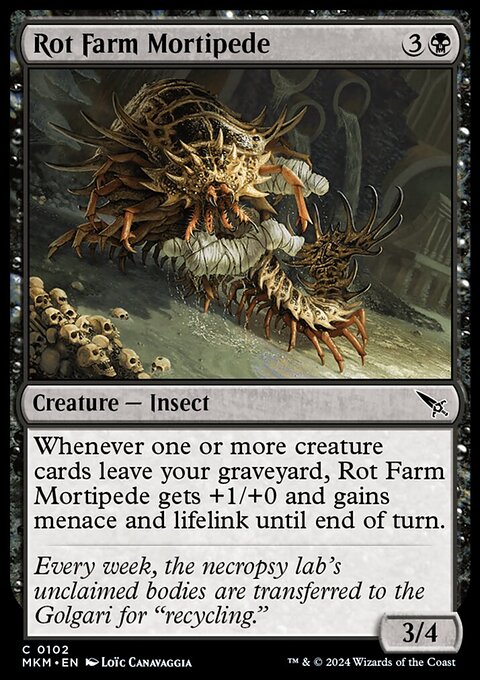 Rot Farm Mortipede, Murders at Karlov Manor #102, Magic: The Gathering card