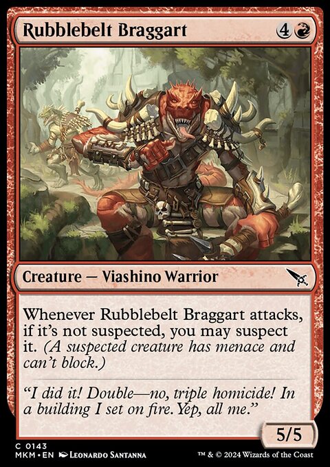 Rubblebelt Braggart, Murders at Karlov Manor #143, Magic: The Gathering card