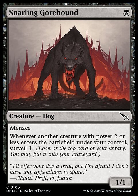 Snarling Gorehound, Murders at Karlov Manor #105, Magic: The Gathering card