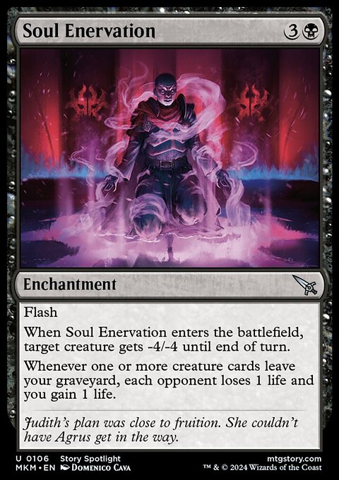 Soul Enervation, Murders at Karlov Manor #106, Magic: The Gathering card