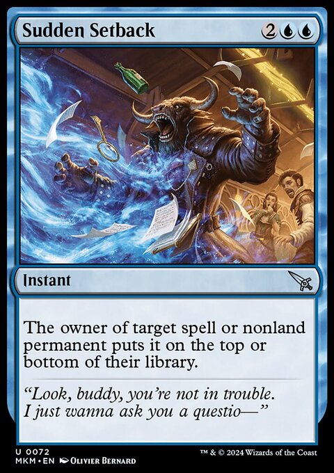Sudden Setback, Murders at Karlov Manor #72, Magic: The Gathering card
