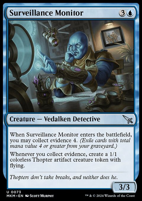 Surveillance Monitor, Murders at Karlov Manor #73†, Magic: The Gathering card