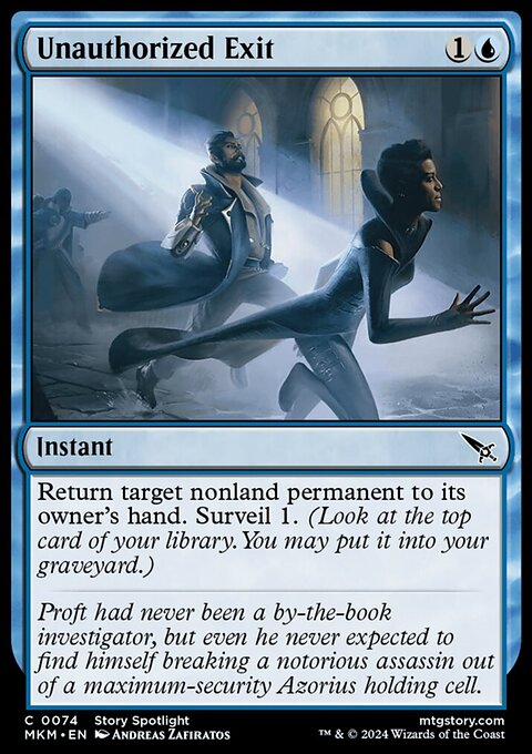 Unauthorized Exit, Murders at Karlov Manor #74, Magic: The Gathering card