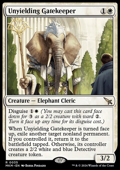 Unyielding Gatekeeper, Murders at Karlov Manor #35, Magic: The Gathering card