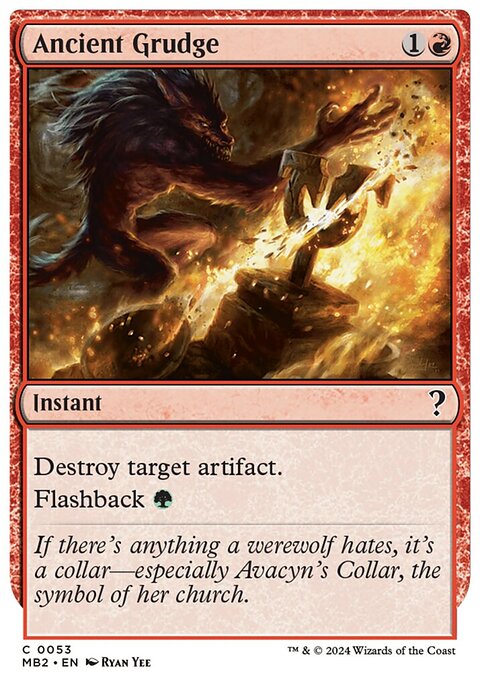 Ancient Grudge, Mystery Booster 2 #53, Magic: The Gathering card