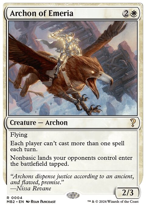 Archon of Emeria, Mystery Booster 2 #4, Magic: The Gathering card