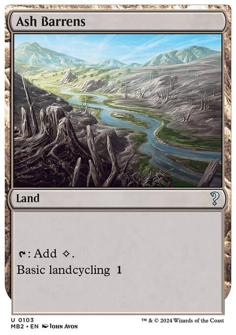 Ash Barrens, Mystery Booster 2 #103, Magic: The Gathering card