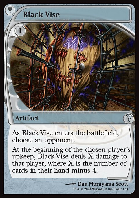 Black Vise, Mystery Booster 2 #139, Magic: The Gathering card