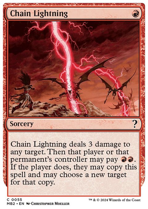 Chain Lightning, Mystery Booster 2 #55, Magic: The Gathering card