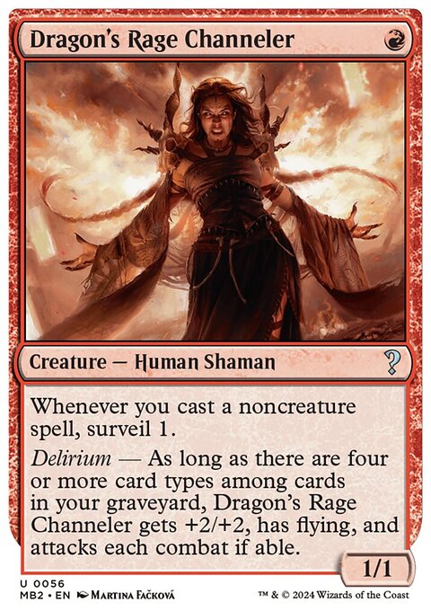 Dragon's Rage Channeler, Mystery Booster 2 #56, Magic: The Gathering card