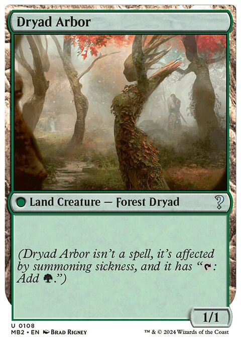 Dryad Arbor, Mystery Booster 2 #108, Magic: The Gathering card