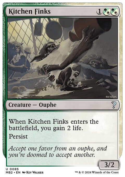 Kitchen Finks, Mystery Booster 2 #85, Magic: The Gathering card