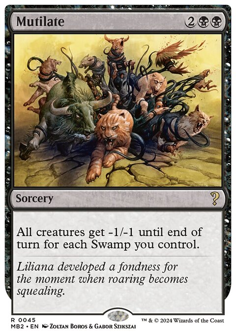 Mutilate, Mystery Booster 2 #45, Magic: The Gathering card