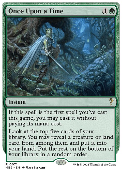 Once Upon a Time, Mystery Booster 2 #71, Magic: The Gathering card