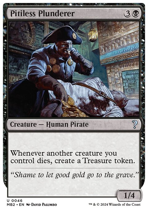 Pitiless Plunderer, Mystery Booster 2 #46, Magic: The Gathering card