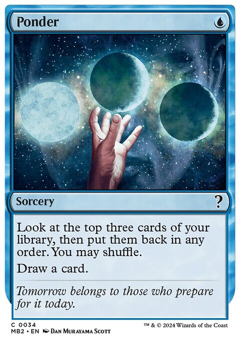 Ponder, Mystery Booster 2 #34, Magic: The Gathering card