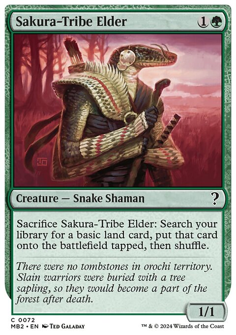 Sakura-Tribe Elder, Mystery Booster 2 #72, Magic: The Gathering card