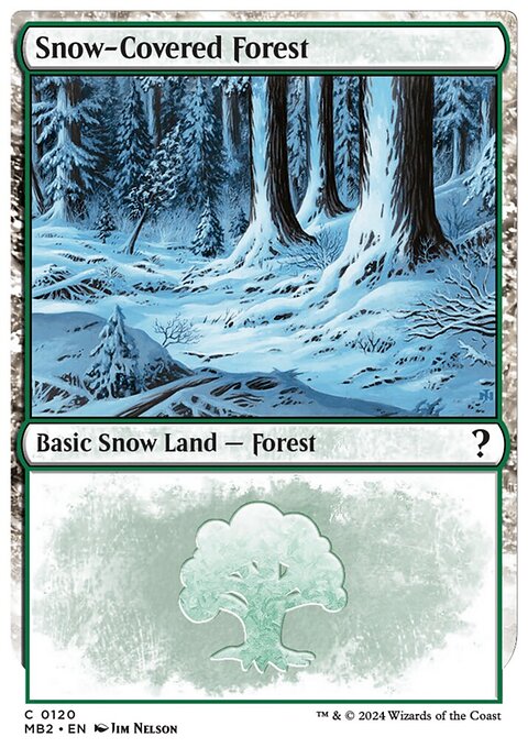 Snow-Covered Forest, Mystery Booster 2 #120, Magic: The Gathering card