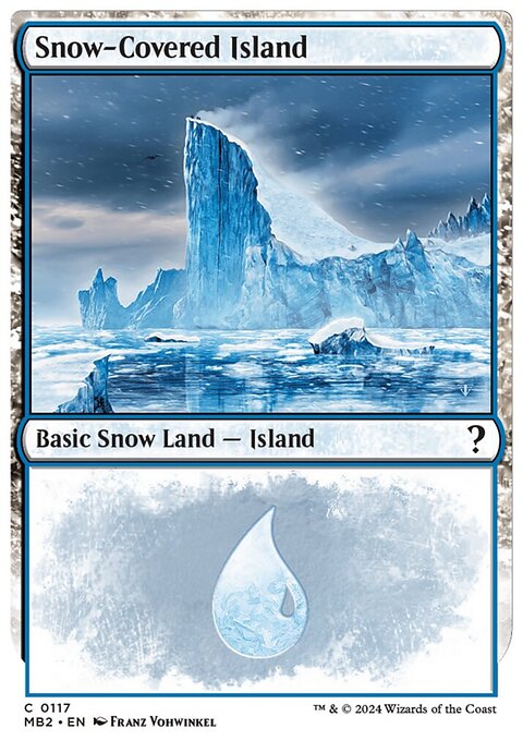 Snow-Covered Island, Mystery Booster 2 #117, Magic: The Gathering card