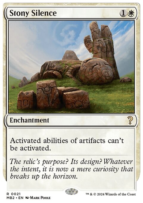 Stony Silence, Mystery Booster 2 #21, Magic: The Gathering card